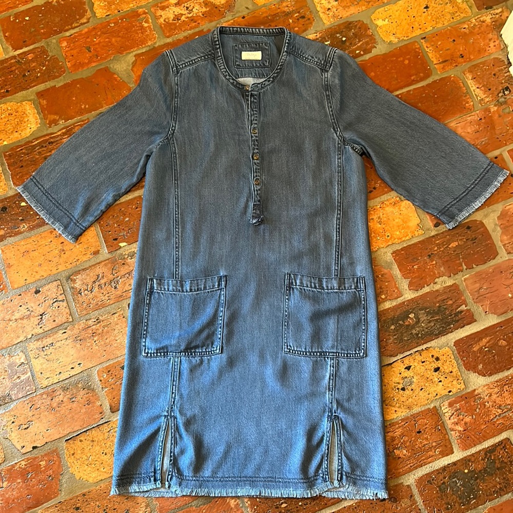 Wrap London Tencel shift dress with pockets sz2